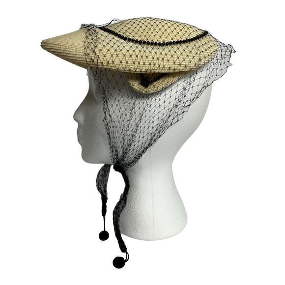 Vintage 1950\'s Screen Vogue Original Beret Style with Under Chin Tie Net main image 6